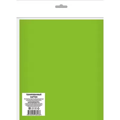 Набор цветного картона 8л/8цв, А4 тонированный, в пакете