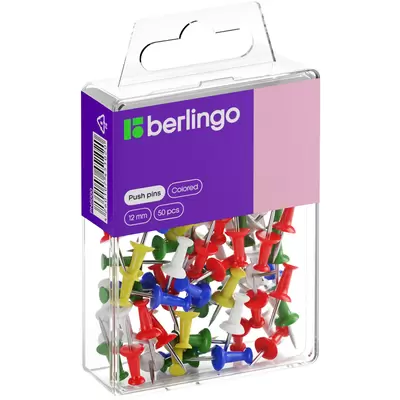 Кнопки силовые BERLINGO 50шт. пластиковая упаковка, ассорти