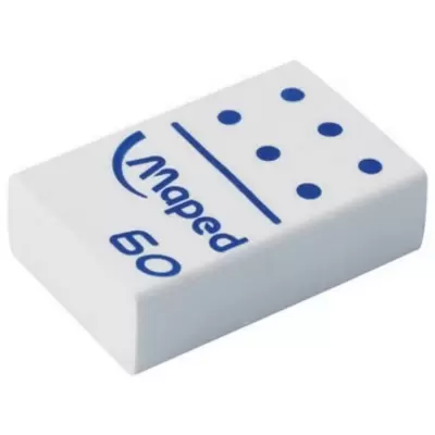 Ластик MAPED Domino 29х19х9мм, прямоугольный, белый