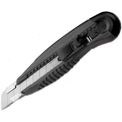 Нож канцелярский 18мм KW-TRIO,усиленный, 2 запасных лезвия, ассорти