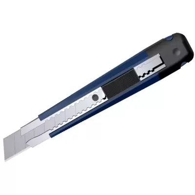 Нож канцелярский 18мм BERLINGO Hyper, 10 лезвий в комплекте, синий