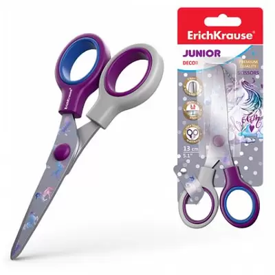 Ножницы детские 13см ERICH KRAUSE Junior Decor Dream Unicorn прорезинные ручки