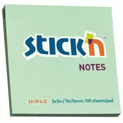 Бумага с клеевым краем HOPAX Stick`n 76х76мм 100л. зеленый