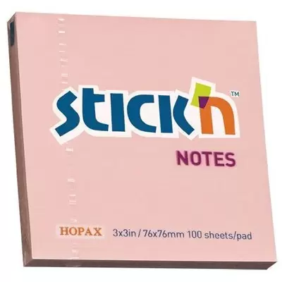Бумага с клеевым краем HOPAX Stick`n 76х76мм 100л., розовый
