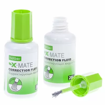 Жидкость корректирующая HATBER X-Mate 20мл на химической основе с кисточкой