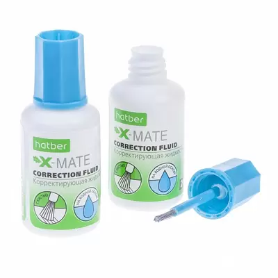 Жидкость корректирующая HATBER X-Mate 20мл на водной основе с кисточкой