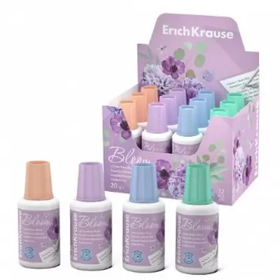 Жидкость корректирующая ERICH KRAUSE Pastel Bloom 20мл, с кисточкой, ассорти