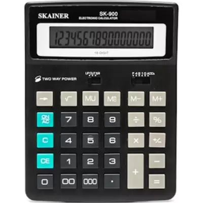 Калькулятор настольный SKAINER SK-900L 16 разр., 155х202х35 мм, черный