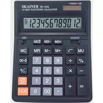 Калькулятор настольный SKAINER SK-444L 12-разр., 153x199x31 мм, черный