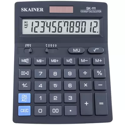 Калькулятор настольный SKAINER SK-111 12-разр., 140x176x45 мм, черный