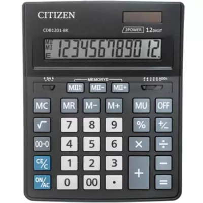 Калькулятор настольный CITIZEN BUSINESS Line CDB, 12-разр., черный, 157х200х35 мм