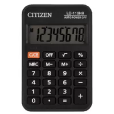 Калькулятор карманный CITIZEN LC-110NR, 8 разрядов, питание от батарейки, 58х11х78 мм, черный