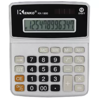 Калькулятор настольный KK-1800 12-разр., двойное питание 150х120х15мм