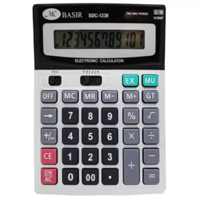 Калькулятор настольный SDC-1238 12-разр., двойное питание, 180*140*20
