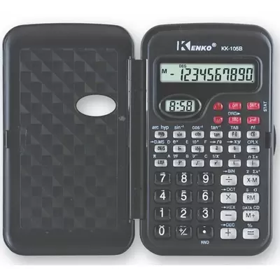 Калькулятор KK-105B 10 разрядный., с крышкой, с часами 133х78х14