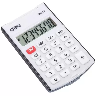 Калькулятор карманный DELI E39217/BLACK 8 разрядов, 63х105х15мм, черный