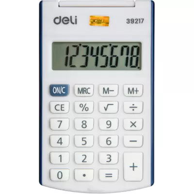 Калькулятор карманный DELI E39217/BLUE 8 разрядов, 105х63х15мм, синий