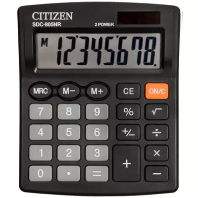 Калькулятор настольный CITIZEN SDC, 8-разр., 105х120х21мм, черный