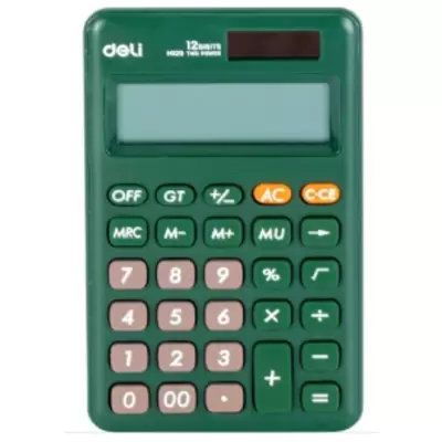 Калькулятор карманный DELI EM120GREEN 12 разрядов, 26х110х178мм, зеленый