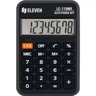 Калькулятор карманный ELEVEN LC-110NR 8 разрядов, питание от батарейки, 58х88х11мм, черный