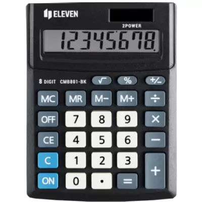 Калькулятор настольный Eleven Business Line CMB801-BK, 8 разрядов, двойное питание, 102*137*31мм, че