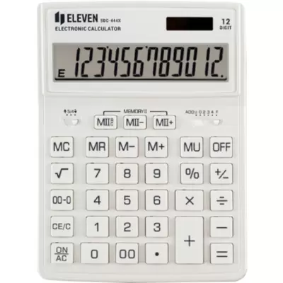 Калькулятор настольный Eleven SDC-444X-WH, 12 разрядов, двойное питание, 155*204*33мм, белый
