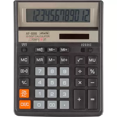 Калькулятор настольный ATTACHE ASF-888 12-разр., 204х158х32 мм, черный