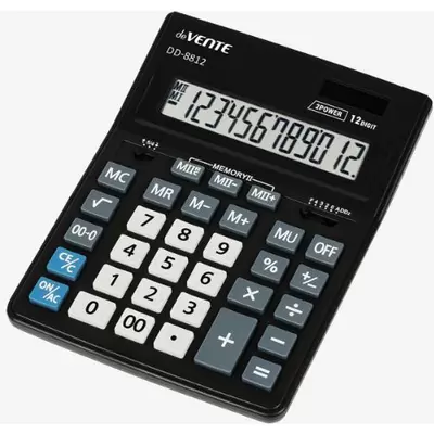 Калькулятор настольный deVENTE DD-8812, 12 разрядный, 155х205х35 мм, черный