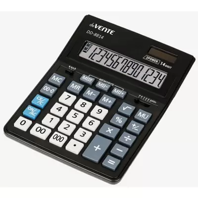 Калькулятор настольный deVENTE DD-8814, 14 разрядный, 155х205х35 мм, черный