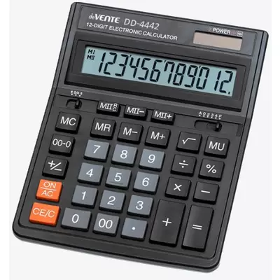 Калькулятор настольный deVENTE DD-4442, 12 разрядный, 153х199х31 мм, черный