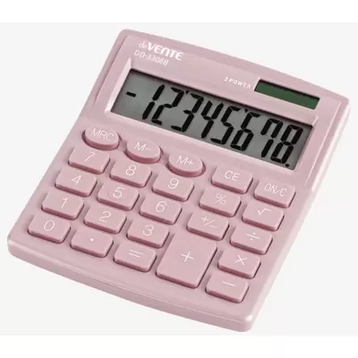 Калькулятор настольный deVENTE DD-3308R, 105x127x21 мм, 8 разрядный, двойное питание, автоматическое
