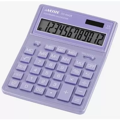 Калькулятор настольный deVENTE DD-4442P, 12 разрядный, 155x204x33мм, пастельный сиреневый