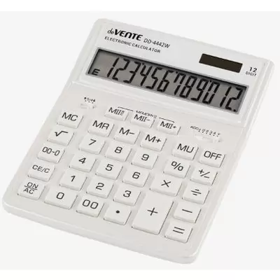 Калькулятор настольный deVENTE DD-4442W, 12 разрядный, 155x204x33мм, молочный
