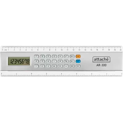 Калькулятор настольный с линейкой ATTACHE AR-300 8 разрядный, серый