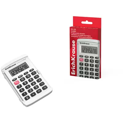 Калькулятор карманный ERICH KRAUSE  PC-131 Classic 8 разрядов, белый