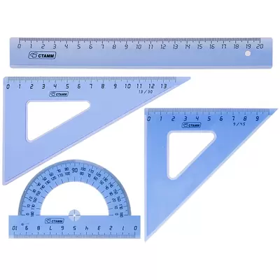 Набор геометрический СТАММ 4 предмета, средний, прозрачный