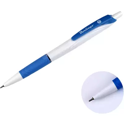 Ручка шариковая автоматическая BERLINGO G-07 0,7мм,грип, синий