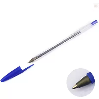Ручка шариковая ATTOMEX 0,7мм корпус прозрачный,синий