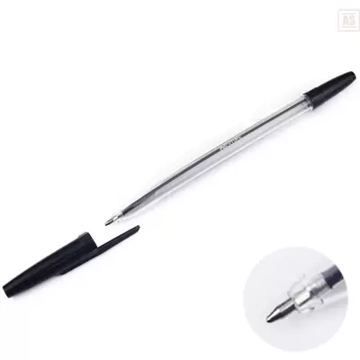 Ручка шариковая ATTOMEX 0,7мм корпус прозрачный,черный