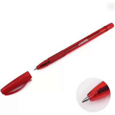 Ручка шариковая deVENTE 0,7мм грип, красный