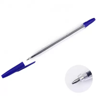 Ручка шариковая ATTOMEX 0,7мм корпус прозрачный, синий
