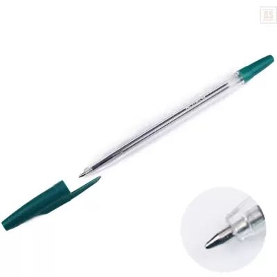 Ручка шариковая ATTOMEX 0,7мм корпус прозрачный,зеленый