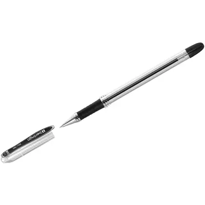 Ручка шариковая BERLINGO I-10 0,4мм, грип, черный