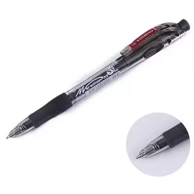 Ручка шариковая автоматическая STABILO Marathon 0,5мм, черный