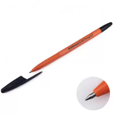 Ручка шариковая ERICH KRAUSE R-301 Orange 0,7мм, черный