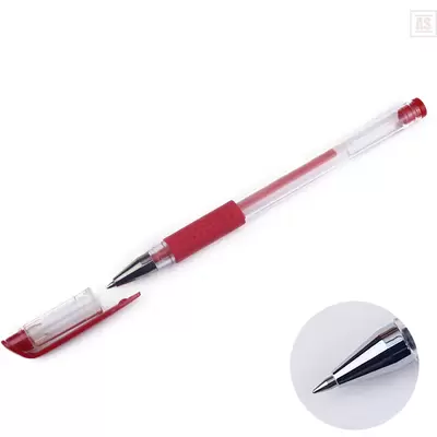Ручка гелевая ATTOMEX 0,5мм грип, красный