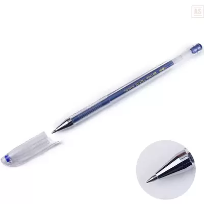 Ручка гелевая CROWN 0,7мм, синий металлик