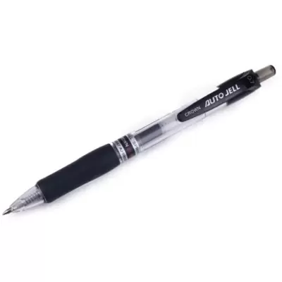 Ручка гелевая автоматическая CROWN CEO Jell 0,7мм грип, черный
