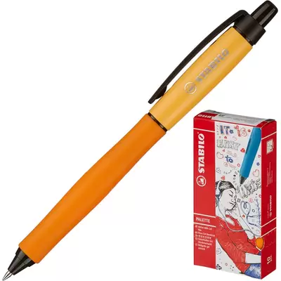 Ручка гелевая автоматическая STABILO Palette XF 0,5мм корпус оранжевый, синий