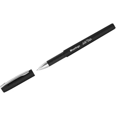 Ручка гелевая BERLINGO Silk touch 0,5мм, грип,  черный